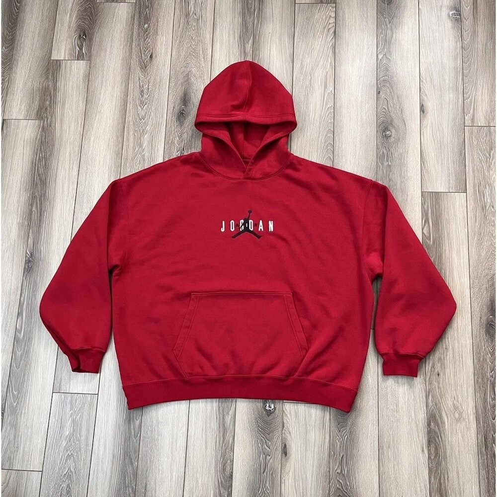 Jordan Hoodie Mens XXL Red Sportswear Sweatshirt Embroidered Jumpman Logo